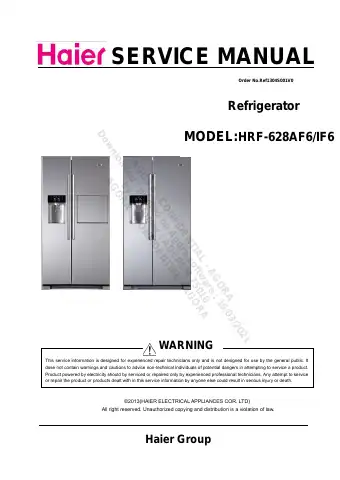 Haier HRF-628AF6 Service Manual first page preview