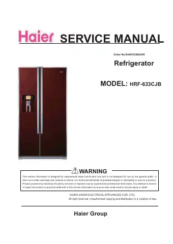 Haier HRF-633CJB Service Manual first page preview