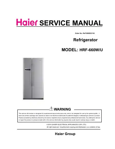 Haier HRF-660W/U Service Manual first page preview