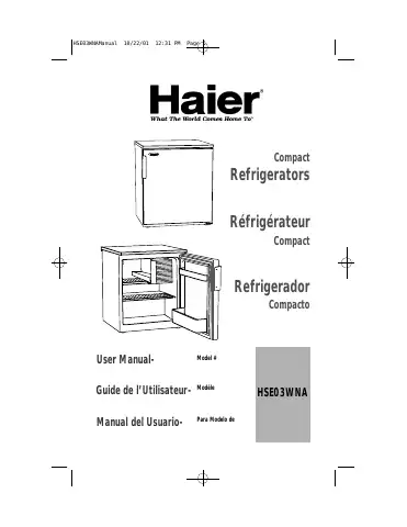 Haier HSE03WNA User Manual first page preview