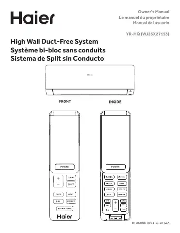 Haier YR-HQ Owner's Manual first page preview