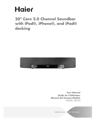Haier SBC20 User Manual first page preview