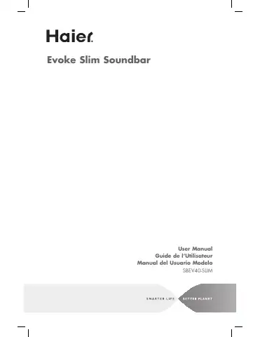 Haier SBEV40-SLIM User Manual first page preview