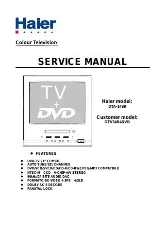 Haier DTA-1489 Service Manual first page preview