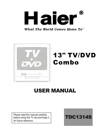 Haier TDC1314S User Manual first page preview