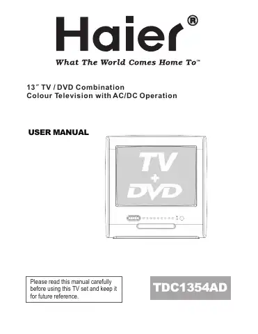 Haier TDC1354AD User Manual first page preview