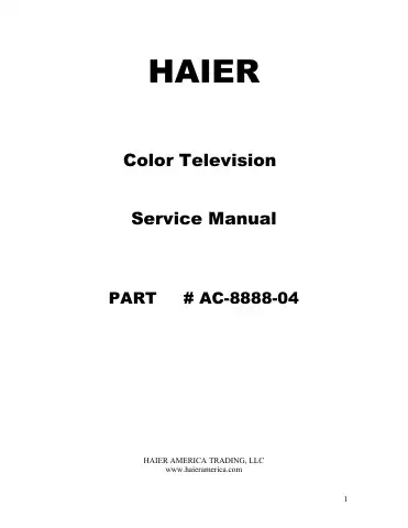 Haier TN201AUV Service Manual first page preview