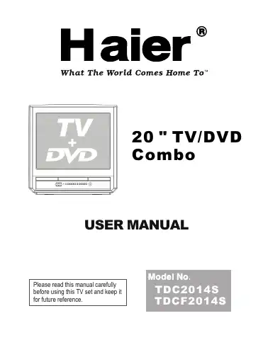 Haier TDC2014S User Manual first page preview