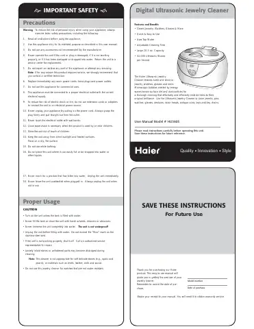 Haier HU380S Instructions Manual first page preview