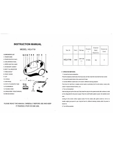 Haier HCJ-719 Instruction Manual first page preview