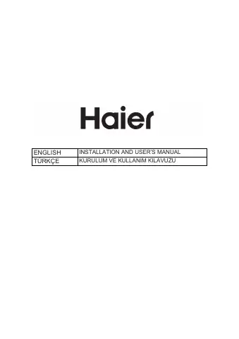 Haier HATS6DS2XWIFI Installation And User Manual first page preview