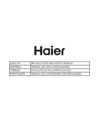 Haier HATS9CBS2XWIFI Installation And User Manual first page preview