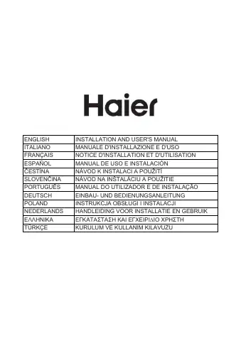 Haier HATS9DS2XWIFI Installation And User Manual first page preview