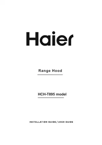 Haier HCH-T895 Installation Manual/user Manual first page preview