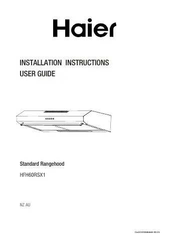 Haier HFH60RSX1 Installation Instructions Manual first page preview