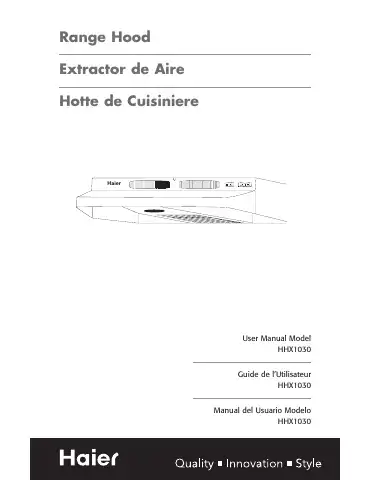 Haier HHX1030 User Manual first page preview