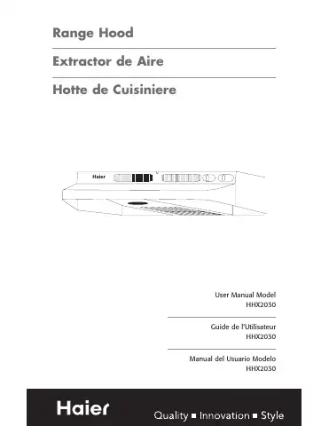 Haier HHX2030 User Manual first page preview