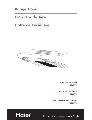Haier HHX3030 User Manual first page preview