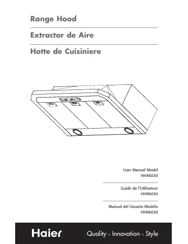 Haier HHX6030 User Manual first page preview