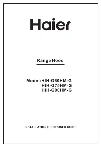Haier HIH-G60HM-G Installation Manual/user Manual first page preview