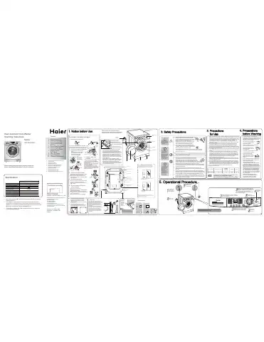 Haier HW85-B1486NZP Operating Instructions Manual first page preview