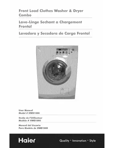 Haier hwd1000 User Manual first page preview
