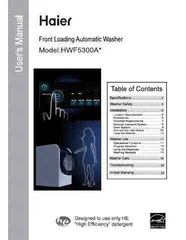 Haier HWF5300A Series User Manual first page preview
