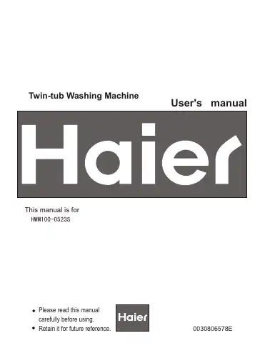 Haier HWM100-0523S User Manual first page preview