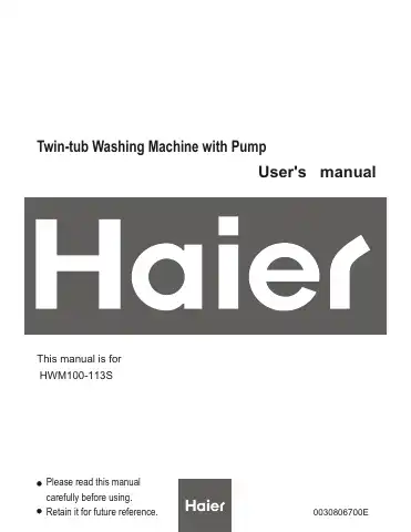 Haier HWM100-113S User Manual first page preview
