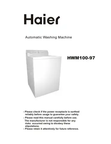 Haier HWM100-97 User Manual first page preview