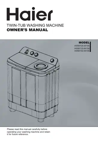 Haier HWM105-M186 Owner's Manual first page preview