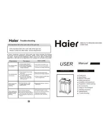 Haier HWM110VA User Manual first page preview