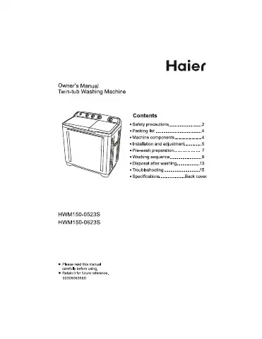 Haier HWM150-0523S Owner's Manual first page preview