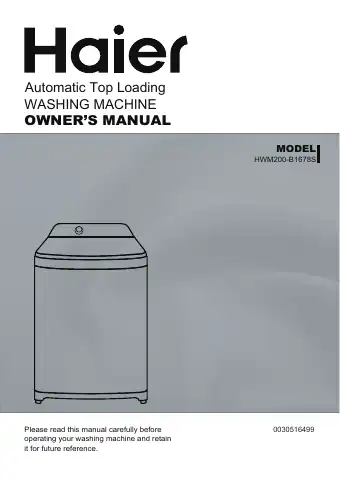 Haier HWM200-B1678S Owner's Manual first page preview