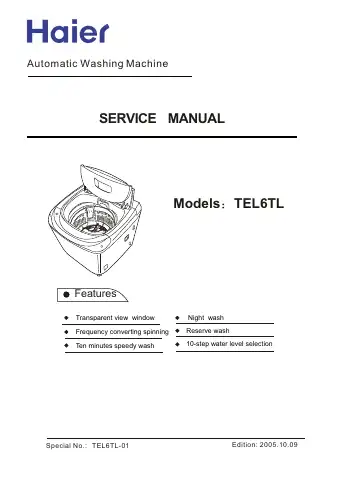 Haier TEL6TL Service Manual first page preview