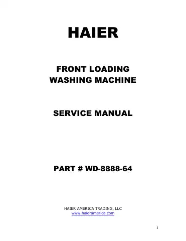 Haier WD9900 Service Manual first page preview