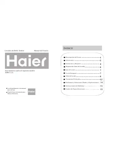 Haier XPB11-LA Manual Del Usuario first page preview
