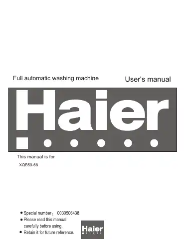 Haier XQB50-68 User Manual first page preview