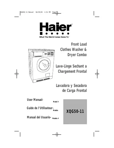 Haier XQG50-11 User Manual first page preview