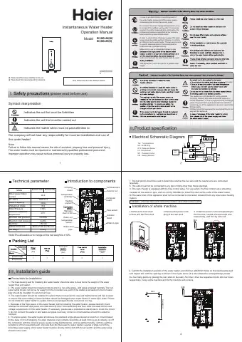 Haier EI39G1M(W) Operation Manual first page preview