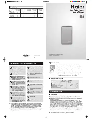 Haier ES10V-M2 User Manual first page preview