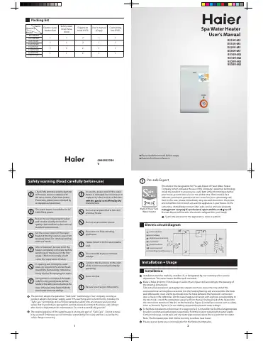 Haier ES15V-M1 User Manual first page preview