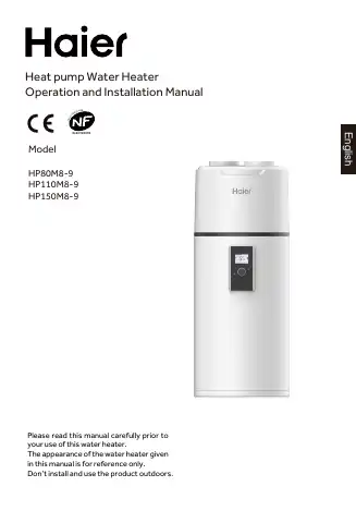 Haier HP80M8-9 Operation And Installation Manual first page preview