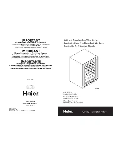Haier HVC15 User Manual first page preview