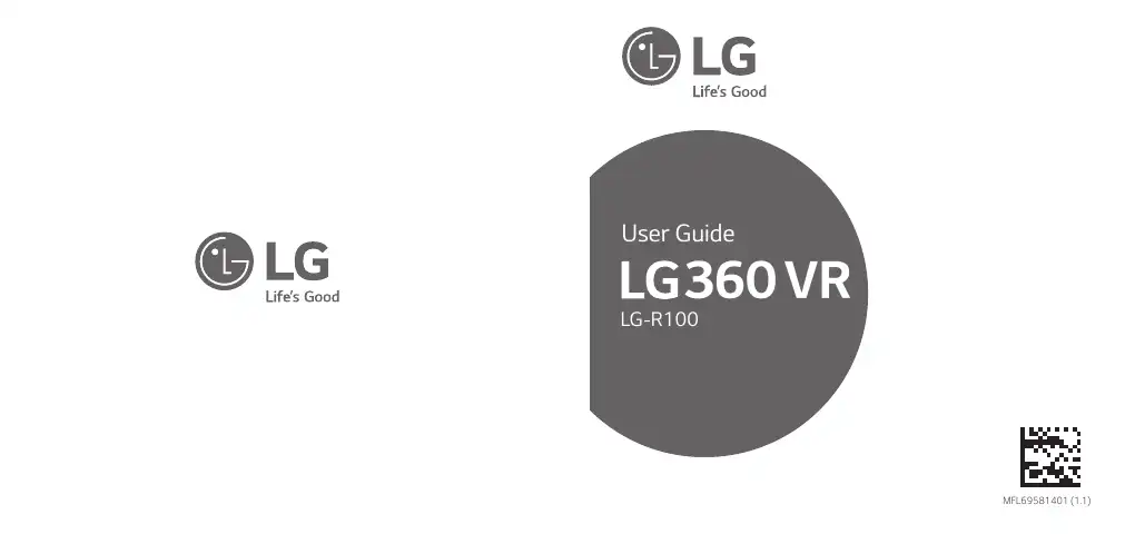 LG 360 VR User Manual first page preview