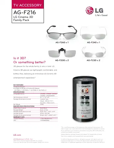 LG AG-F216 Datasheet first page preview