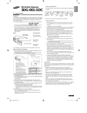 Samsung 3DG-001-SDC User Manual first page preview