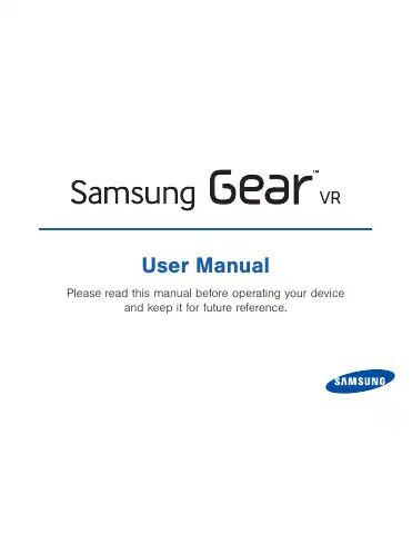 Samsung Gear VR User Manual first page preview