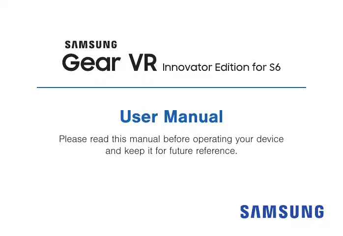 Samsung Gear VR User Manual first page preview