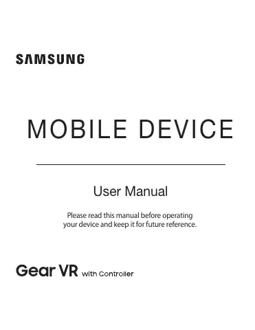 Samsung Gear VR User Manual first page preview